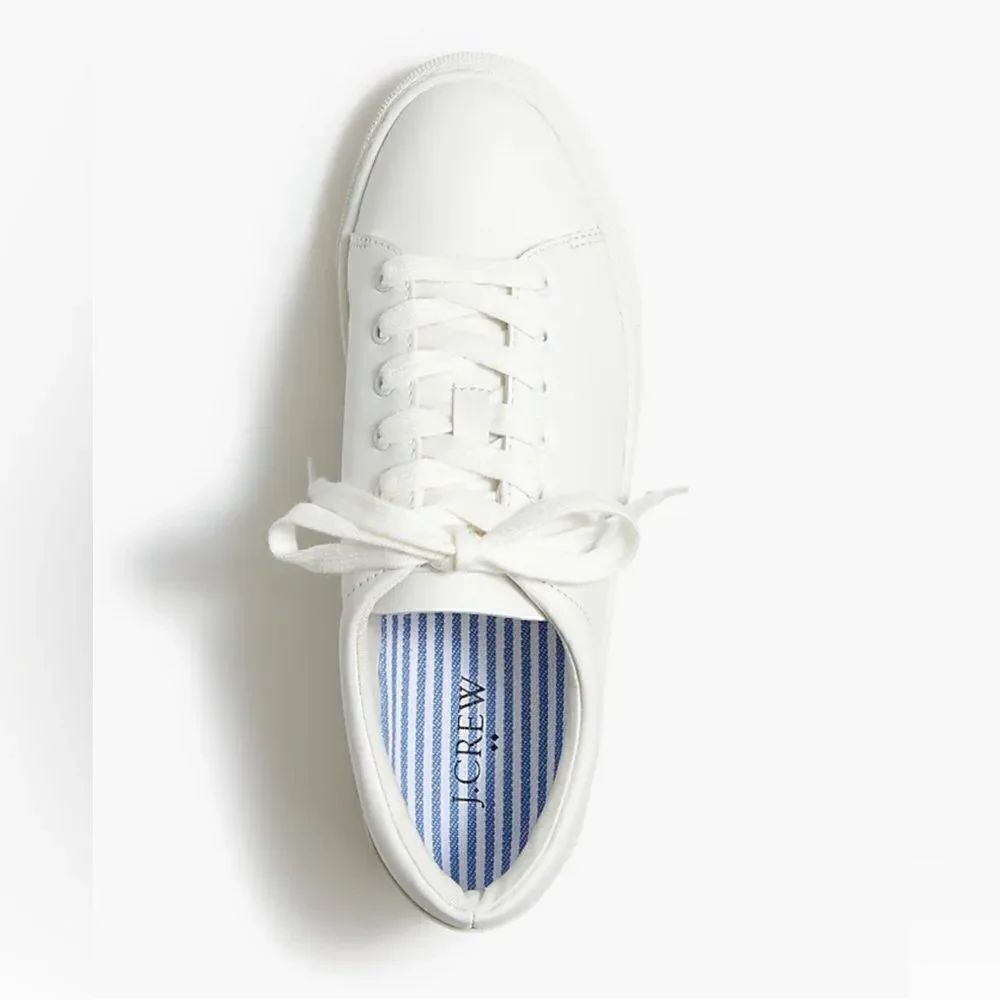 J. Crew White Canvas Sneakers with Minimalist Design